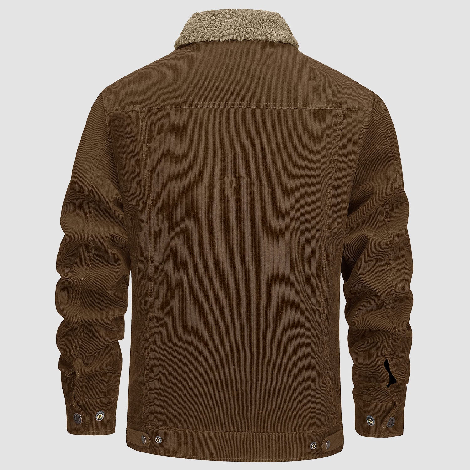 Men's Corduroy Jacket Sherpa Lined Cargo Jackets Cotton Turn Down Collar Winter Warm Casual Work Coat with 5 Pockets